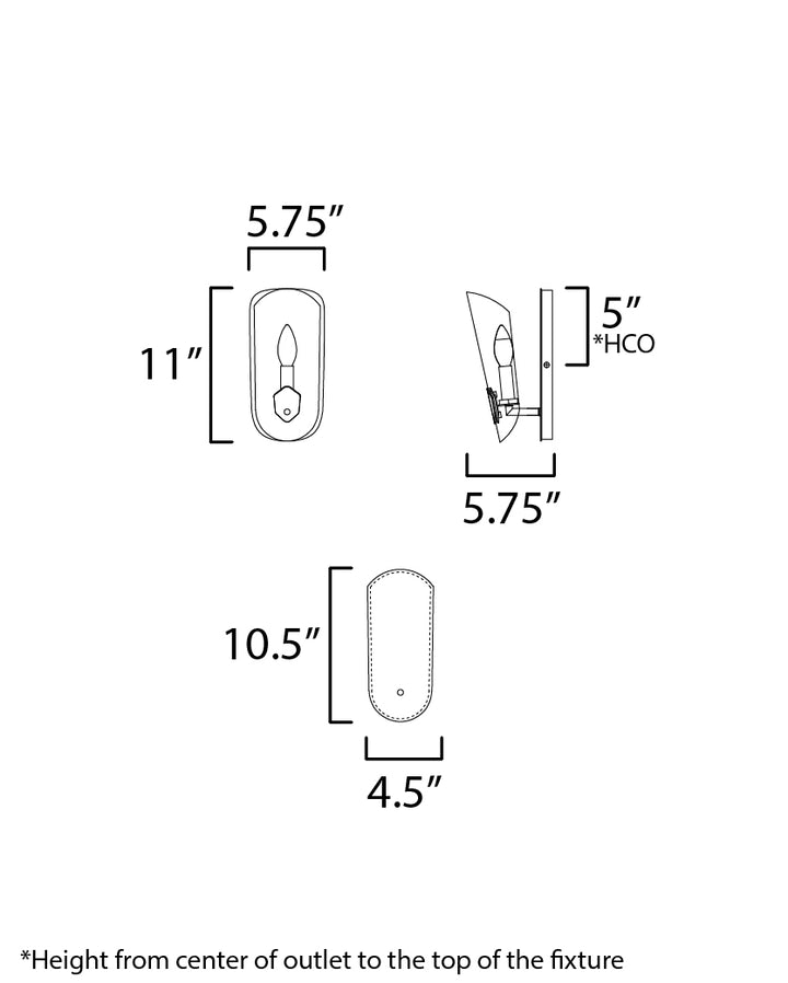 Armory 1-Light Wall Sconce dimensions diagram