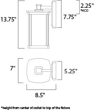 Terrace 1-Light Medium Outdoor Wall Lantern dimensions diagram