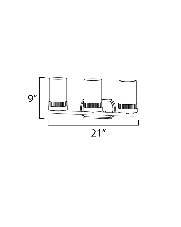 Ruffles 3-Light Bath Vanity dimensions diagram