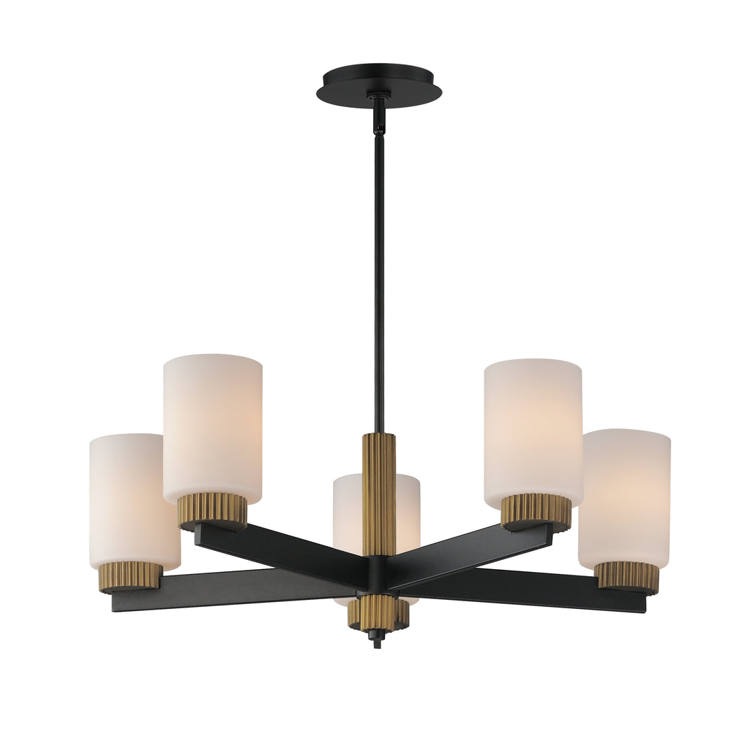 Ruffles 5-Light Chandelier Black / Antique Brass
