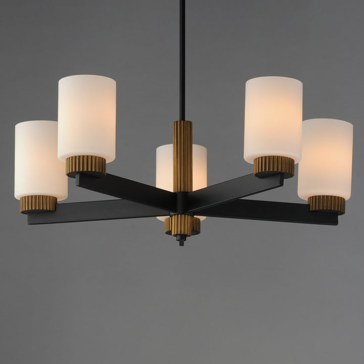 Ruffles 5-Light Chandelier Black / Antique Brass alternate view