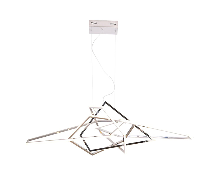 Stainless Steel Frame Geometric LED Light Fixture in Chrome by Bethel