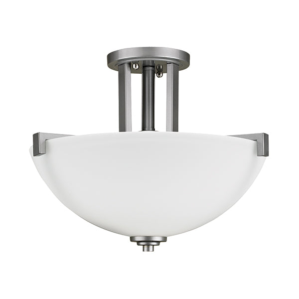 Iris 2-Light Semi-Flush Mount in Brushed Chrome by Russell