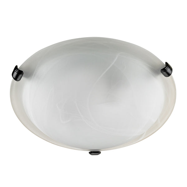 Malibu Flush Mount in Black with Faux Glass by Russell