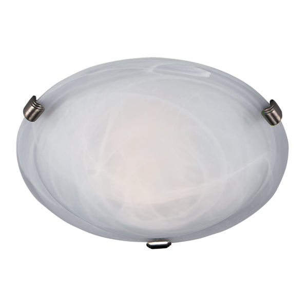 Malibu Flush Mount in Brushed Chrome with Faux Glass by Russell