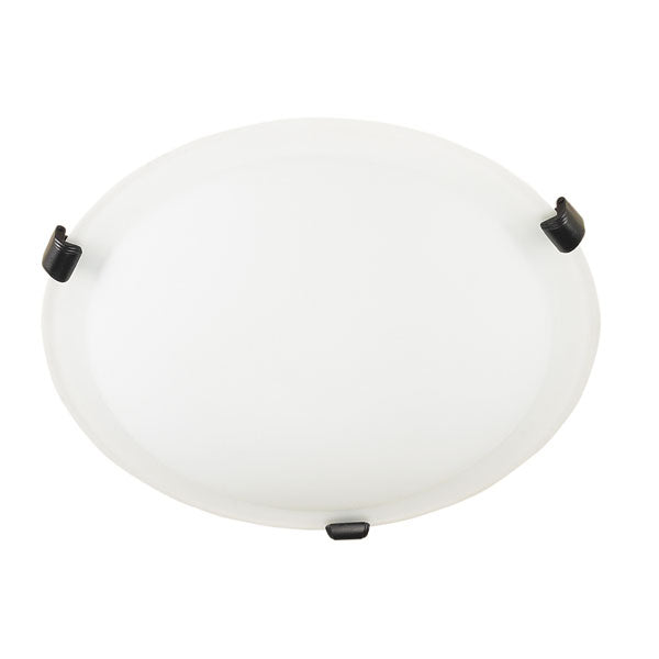 Malibu Flush Mount in Black with Opal Glass by Russell