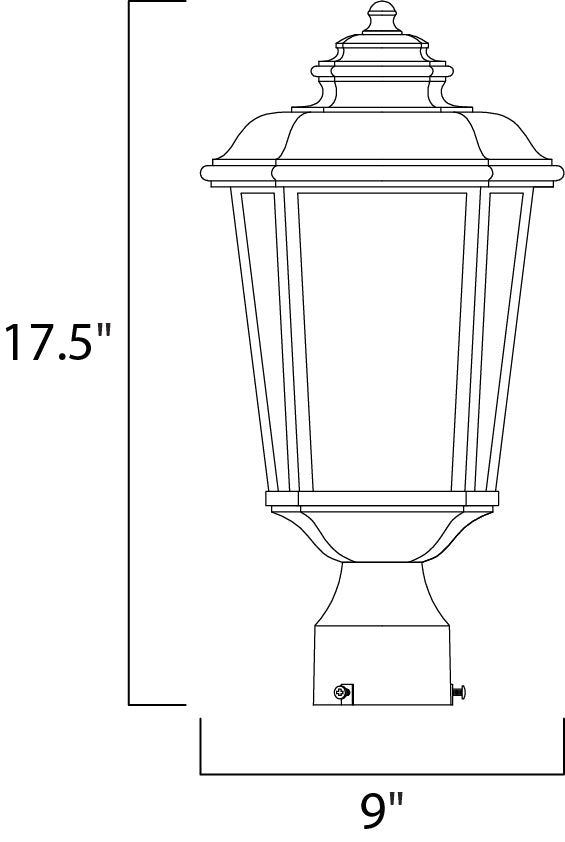Radcliffe 1-Light Medium Outdoor Post dimensions diagram