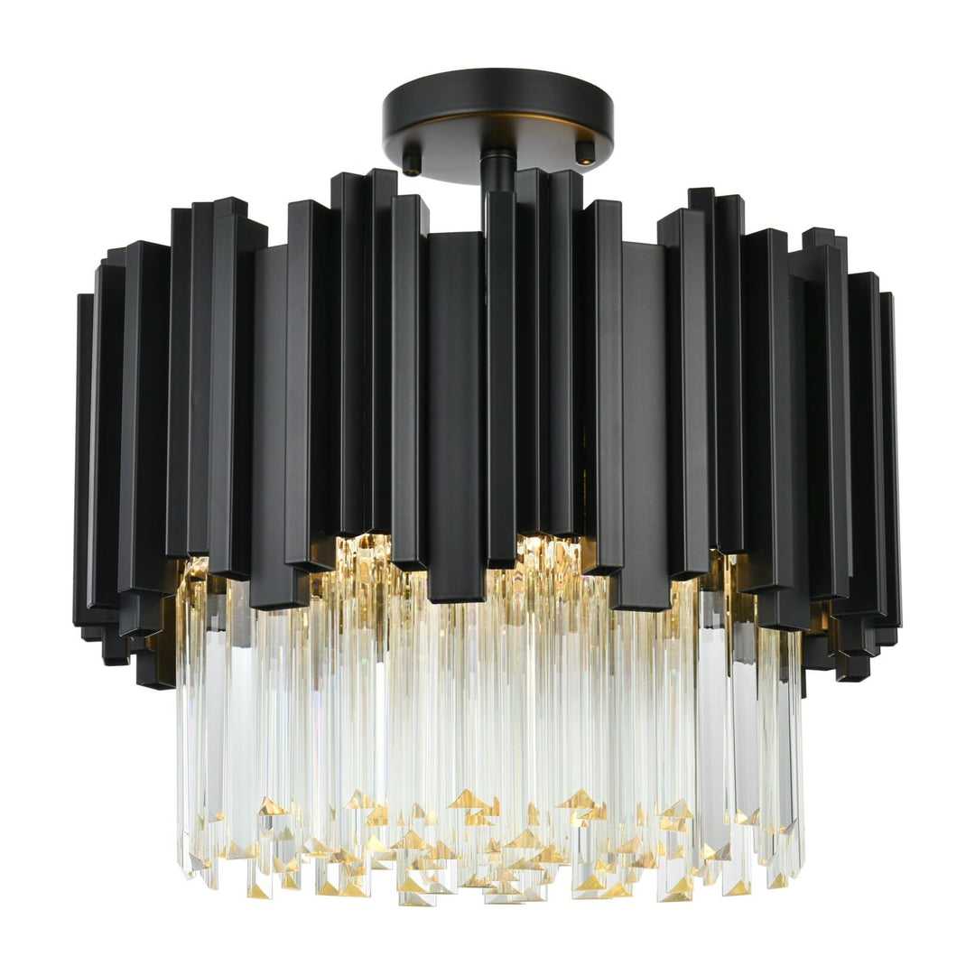 Willow Flush Mount in Black by Elegant