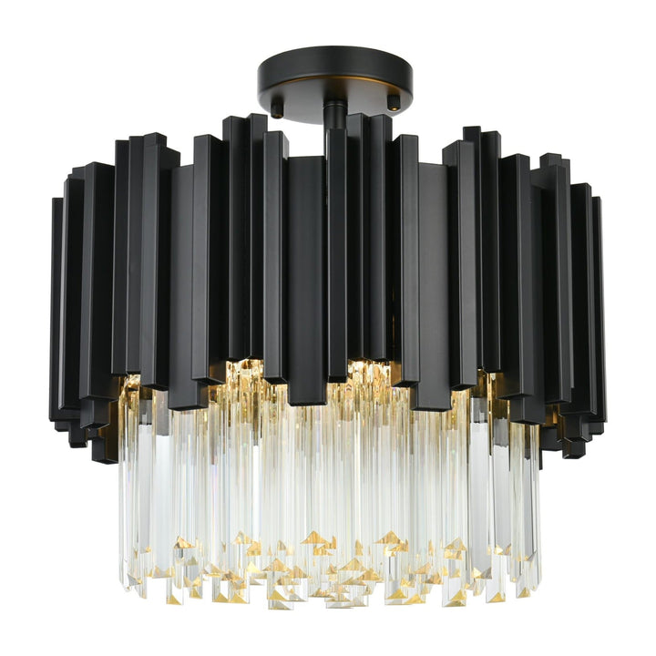 Willow Flush Mount in Black by Elegant