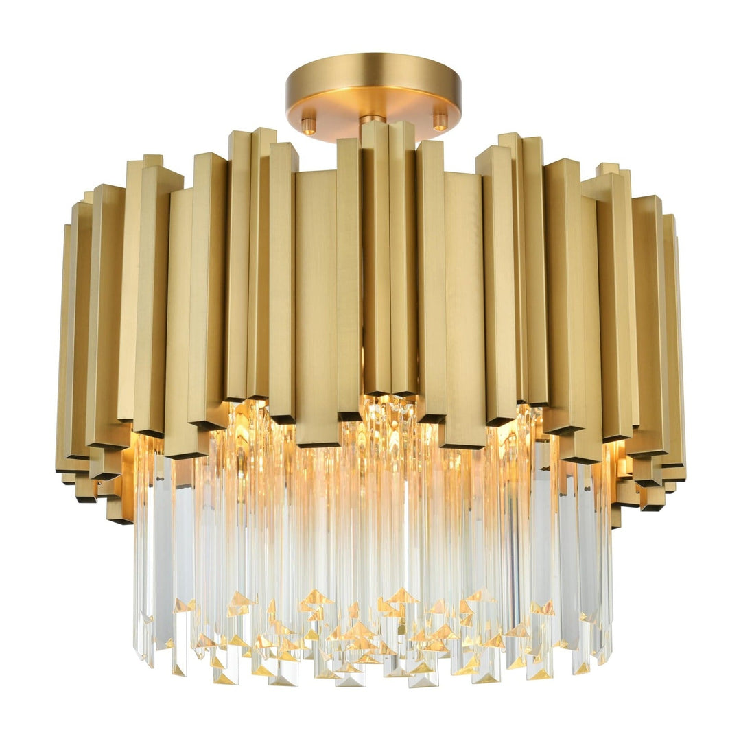 Willow Flush Mount in Satin Gold by Elegant