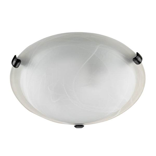 Malibu Flush Mount in Black with Faux Glass by Russell