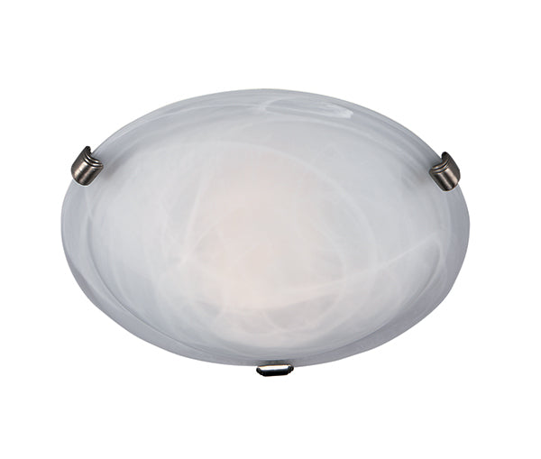 Malibu LED Flush Mount in Brushed Chrome with Faux Glass by Russell