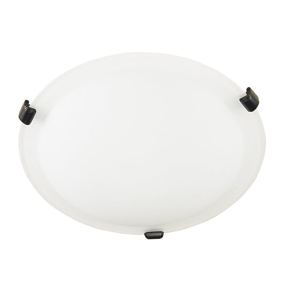 Malibu Flush Mount in Black with Opal Glass by Russell