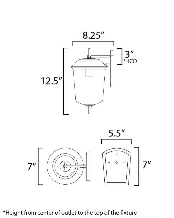 Prescott Wall Sconce S dimensions diagram