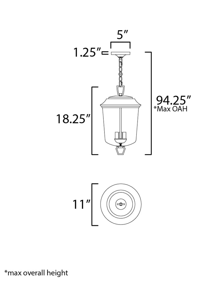 Prescott Pendant dimensions diagram