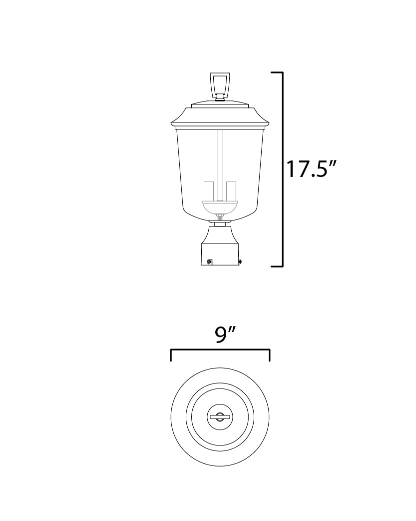 Prescott Post dimensions diagram