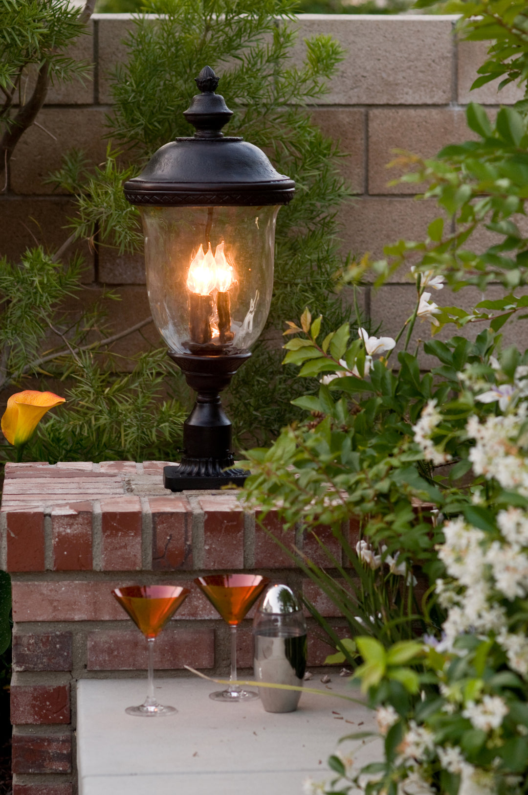 Carriage House DC Outdoor Wall Lantern WGOB room setting