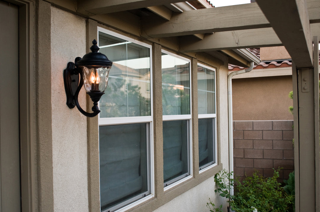 Carriage House DC Outdoor Wall Lantern WGOB room setting