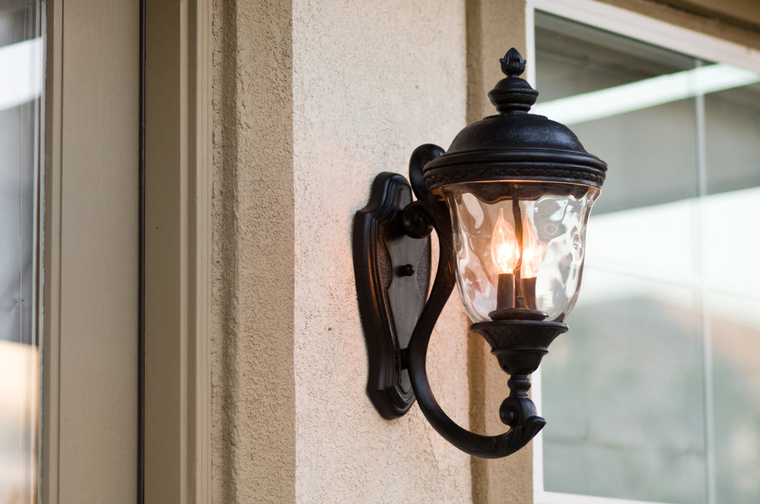 Carriage House DC Outdoor Wall Lantern WGOB room setting