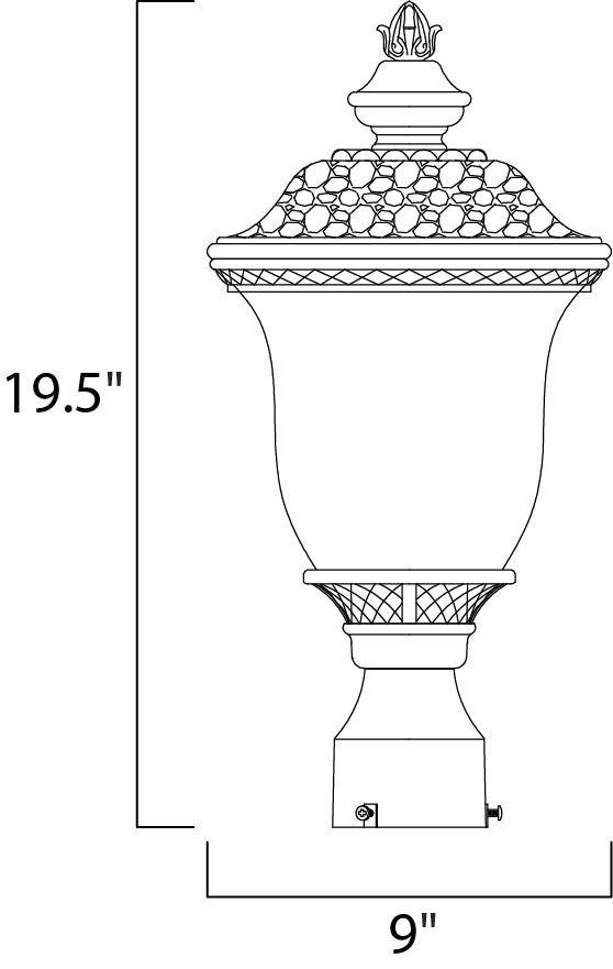 Carriage House DC 1-LT Outdoor Pole/Post Lantern dimensions diagram