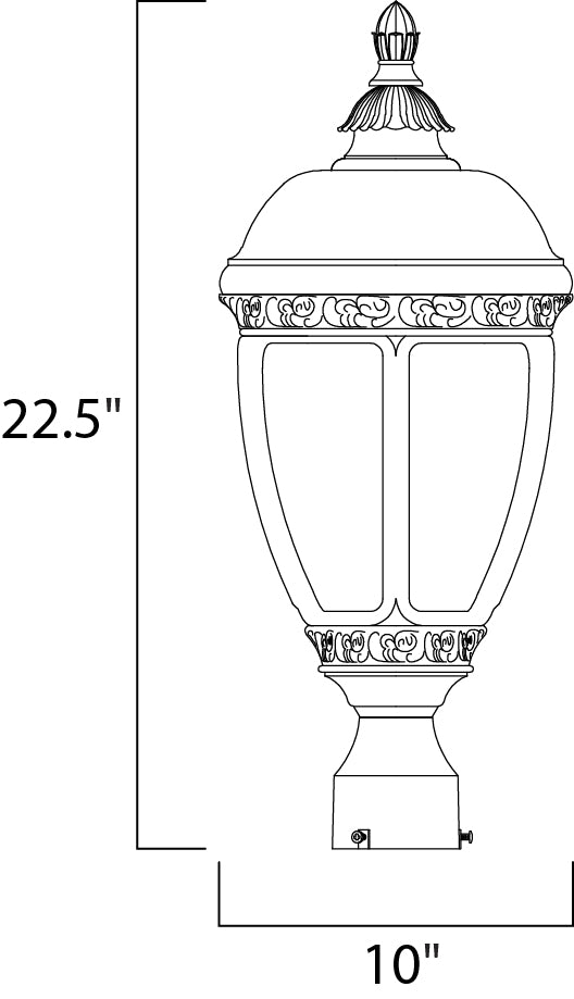 Knob Hill Cast 3-Light Outdoor Pole/Post Lantern dimensions diagram