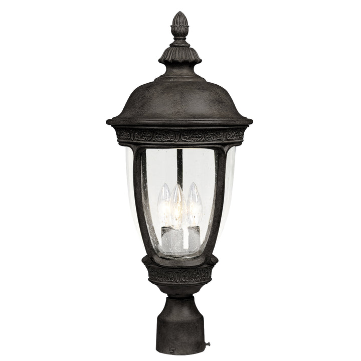 Knob Hill Cast 3-Light Outdoor Pole/Post Lantern Sienna