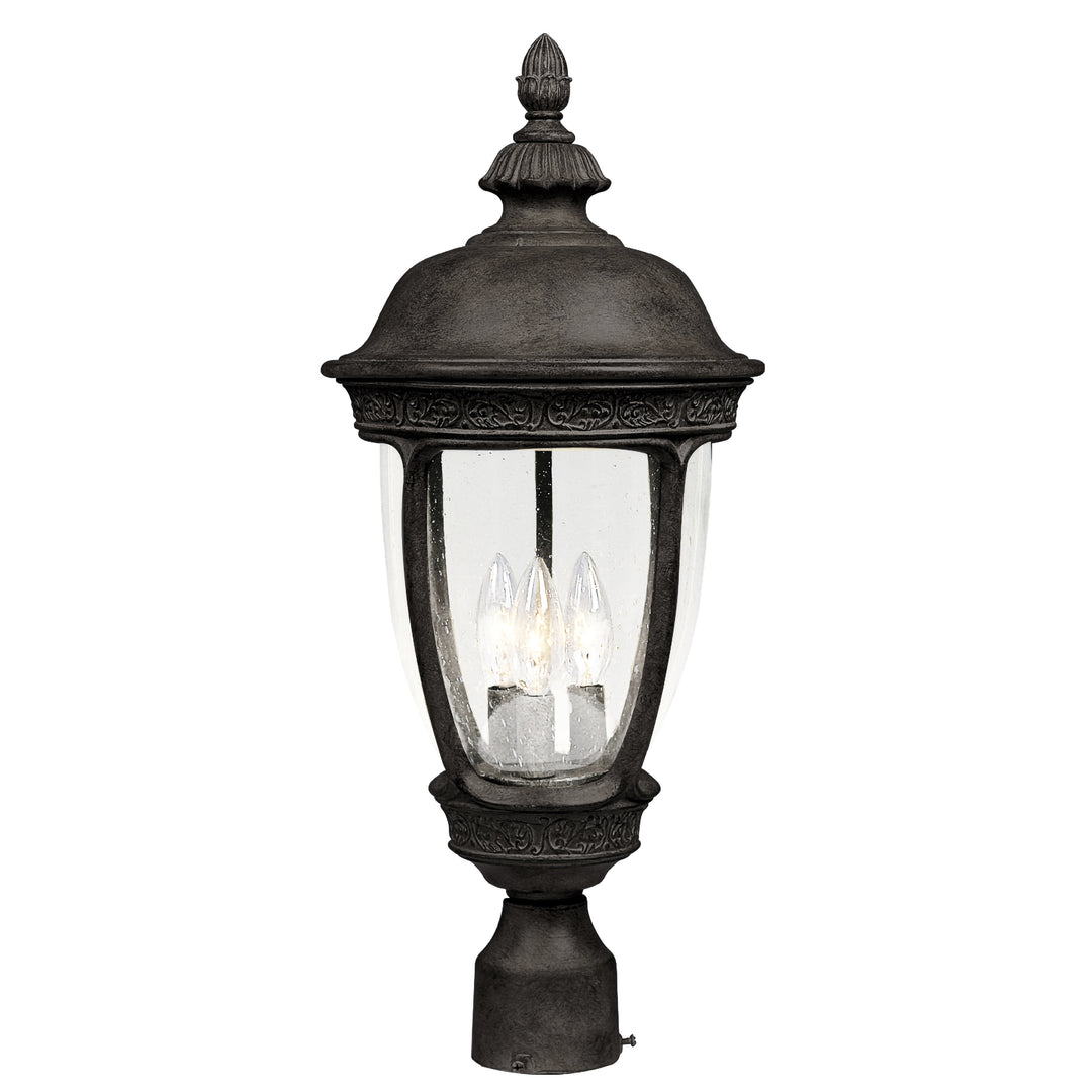 Knob Hill Cast 3-Light Outdoor Pole/Post Lantern Sienna