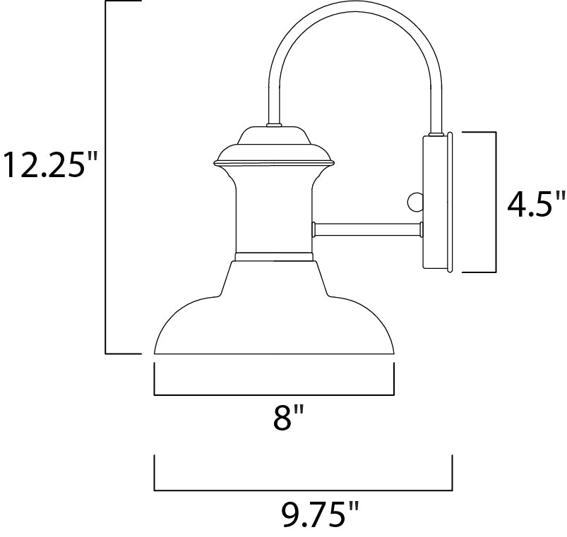 Wharf 1-Light Outdoor Wall Lantern dimensions diagram