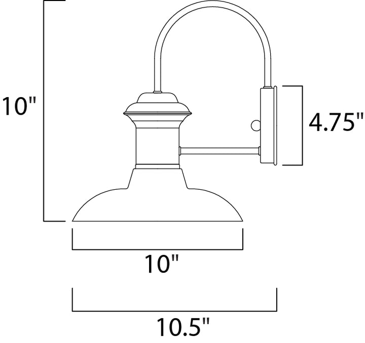 Wharf 1-Light Outdoor Wall Lantern dimensions diagram