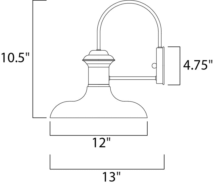 Wharf 1-Light Outdoor Wall Lantern dimensions diagram