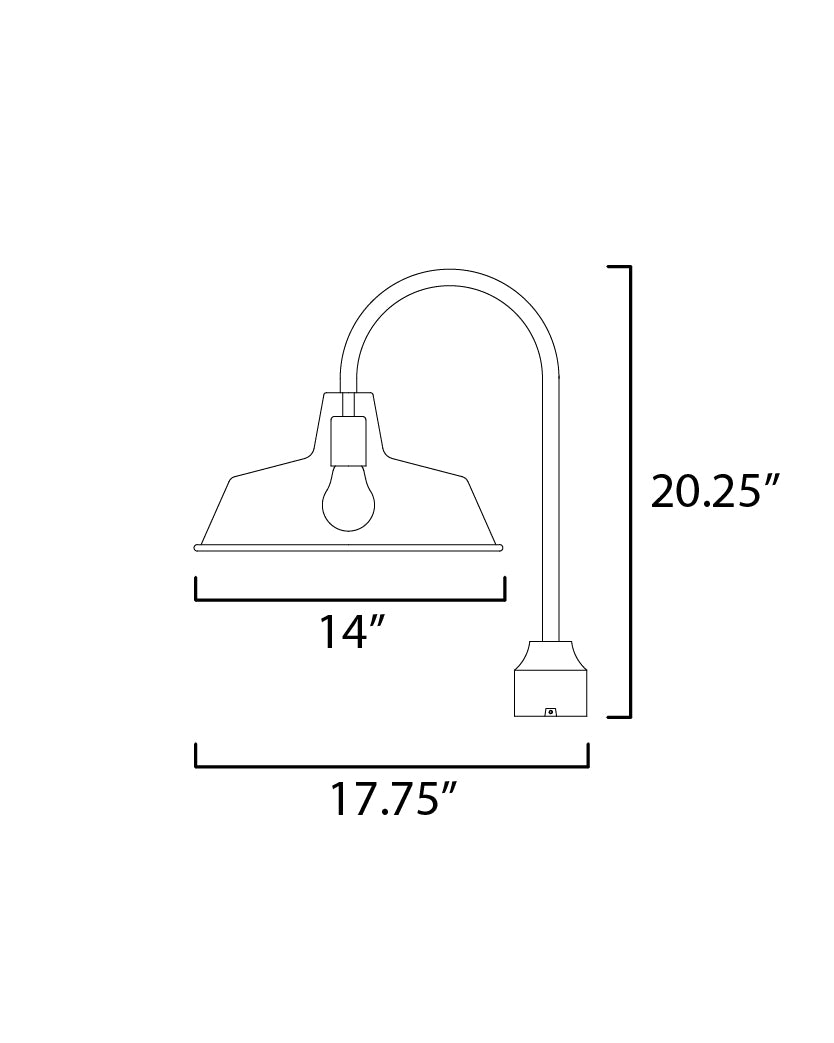 Pier M 1-Light Post Lantern dimensions diagram