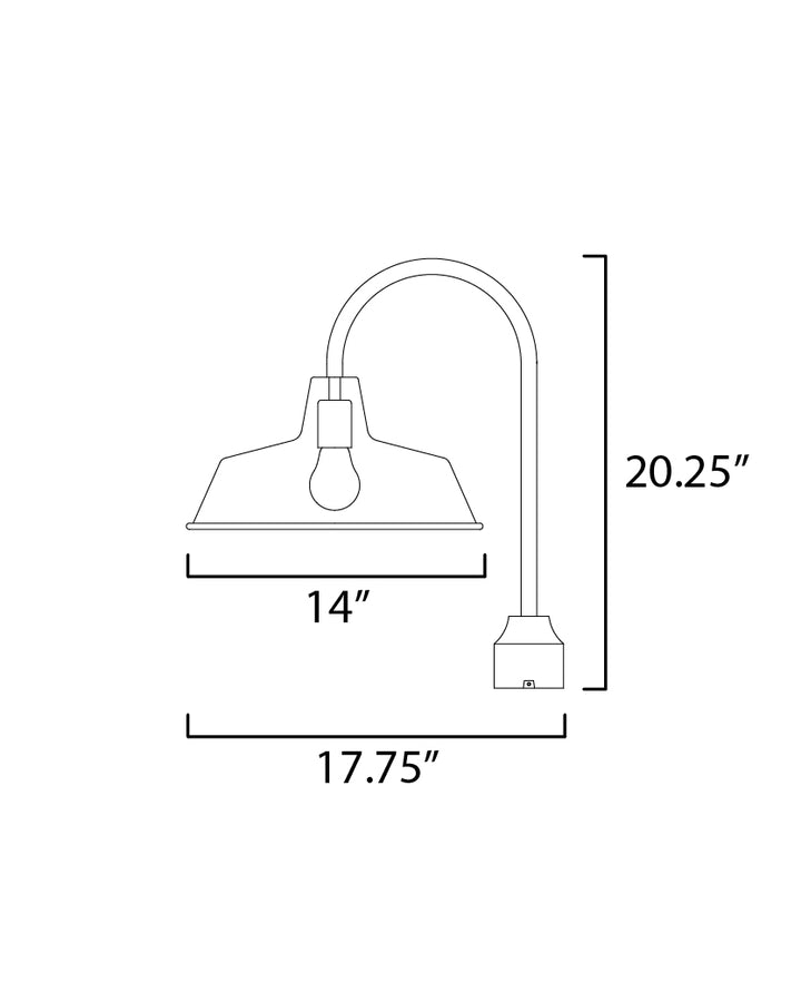 Pier M 1-Light Post Lantern dimensions diagram