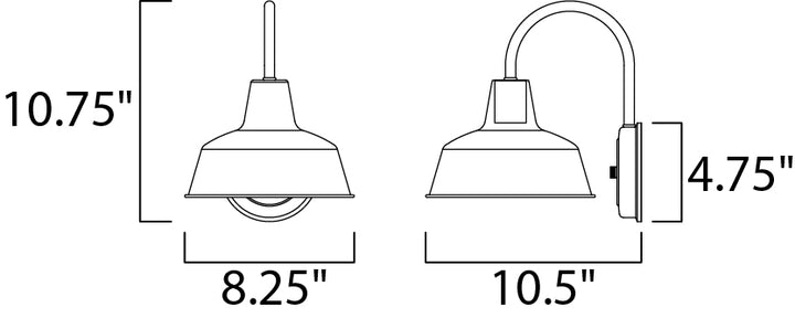 Pier M 1-Light Outdoor Wall Sconce dimensions diagram