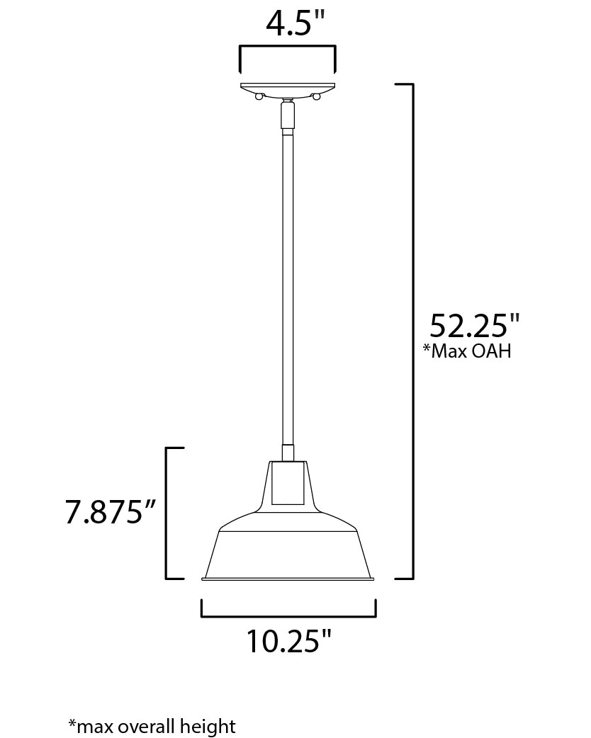 Pier M 1-Light Outdoor Pendant dimensions diagram
