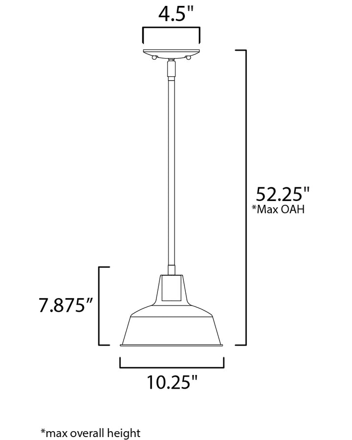 Pier M 1-Light Outdoor Pendant dimensions diagram