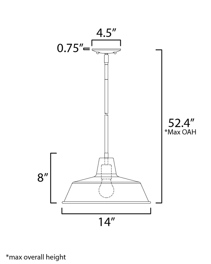 Pier M X-Large Pendant dimensions diagram