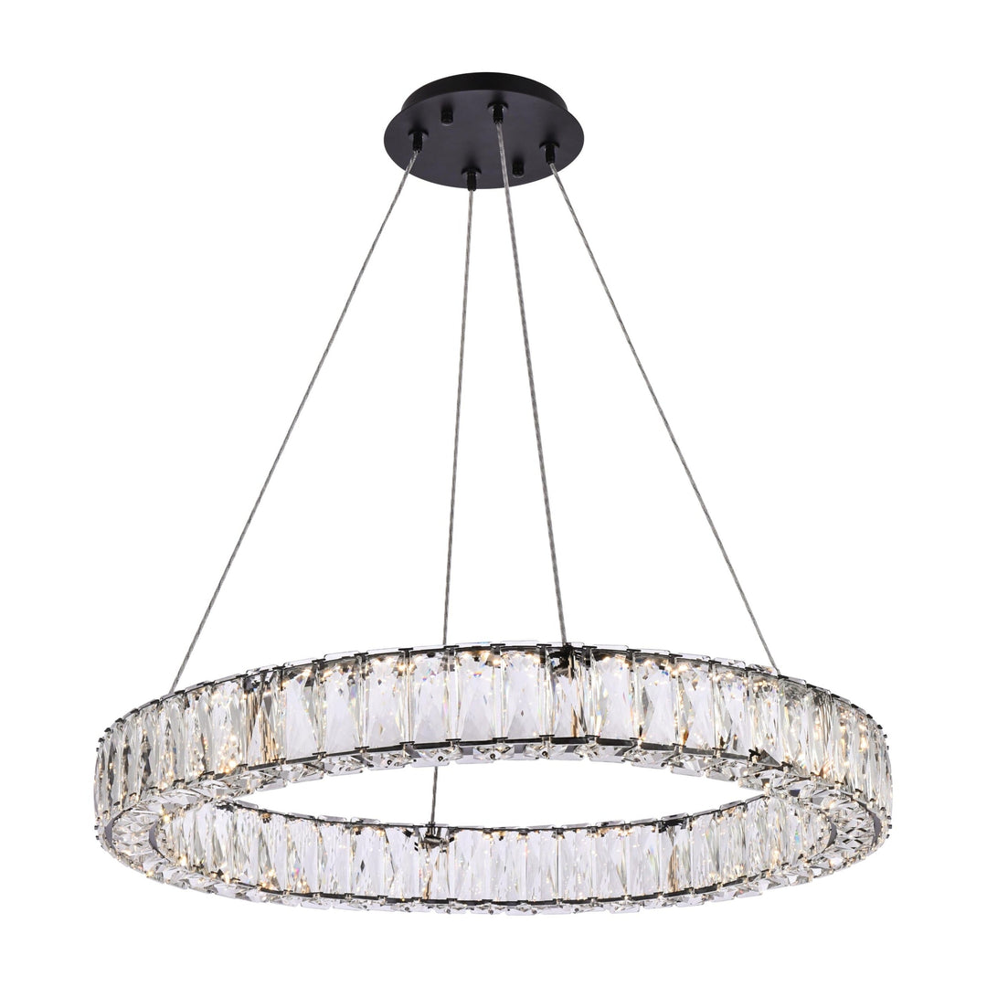 Monroe Crystal Pendant in Black by Elegant