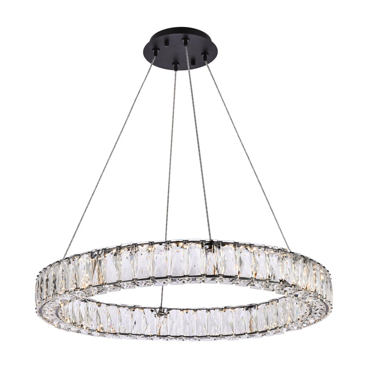 Monroe Crystal Pendant in Black by Elegant