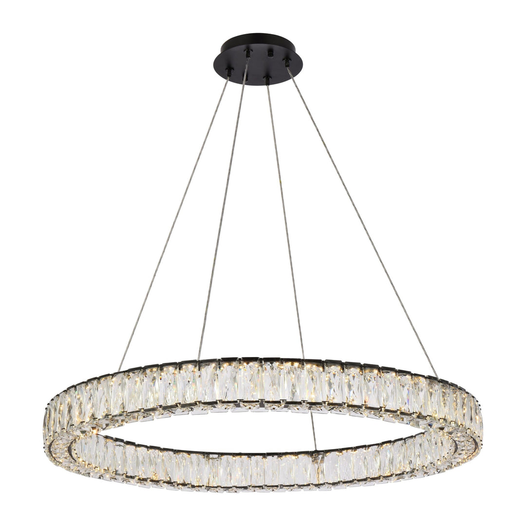 Monroe Crystal Pendant in Black by Elegant