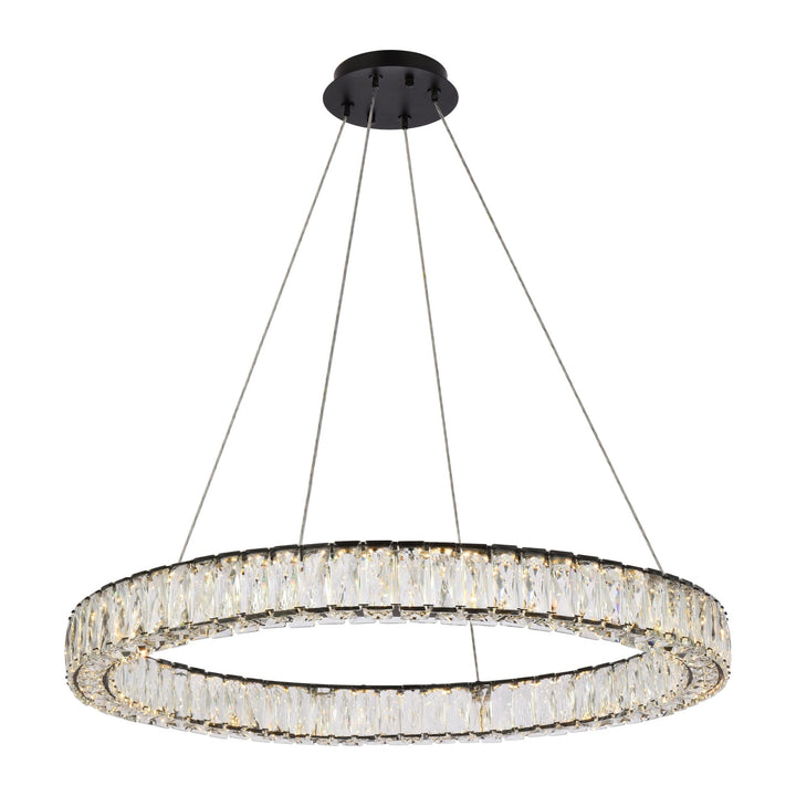 Monroe Crystal Pendant in Black by Elegant