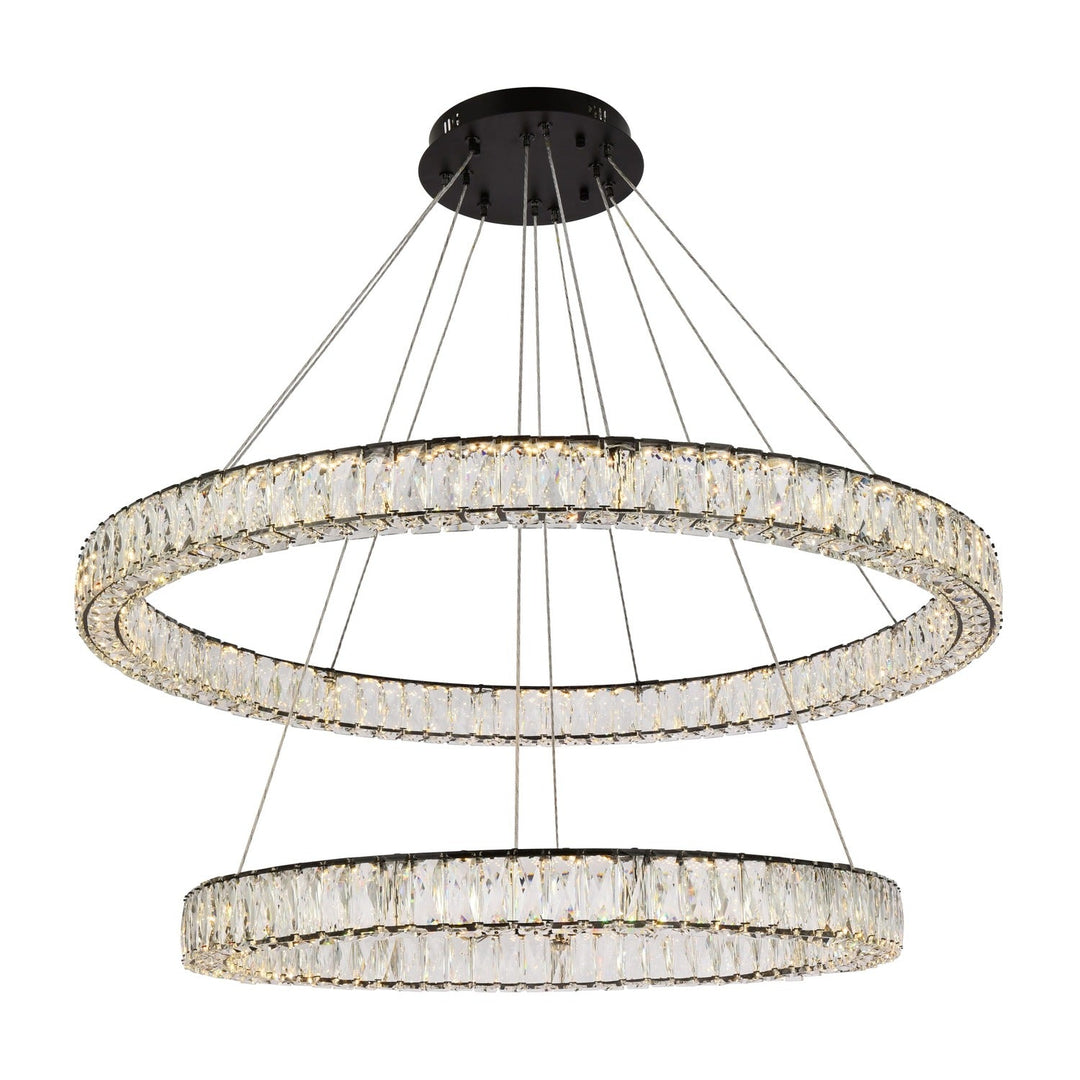 Monroe Crystal Pendant in Black by Elegant