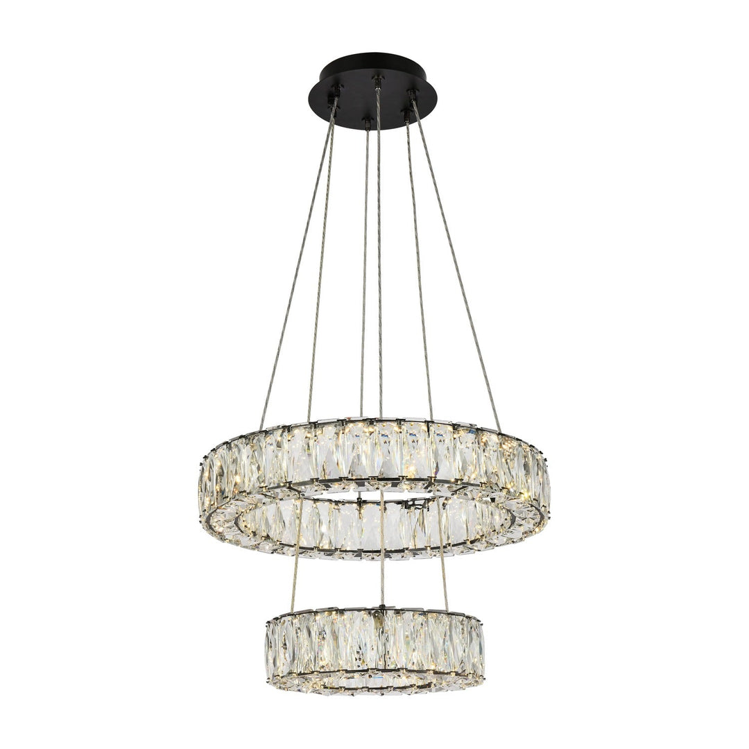 Monroe Crystal Pendant in Black by Elegant