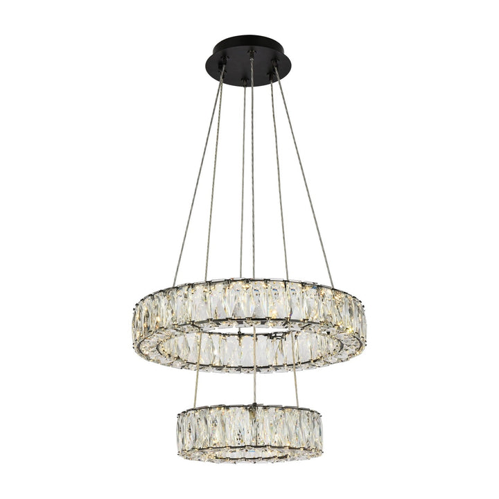 Monroe Crystal Pendant in Black by Elegant