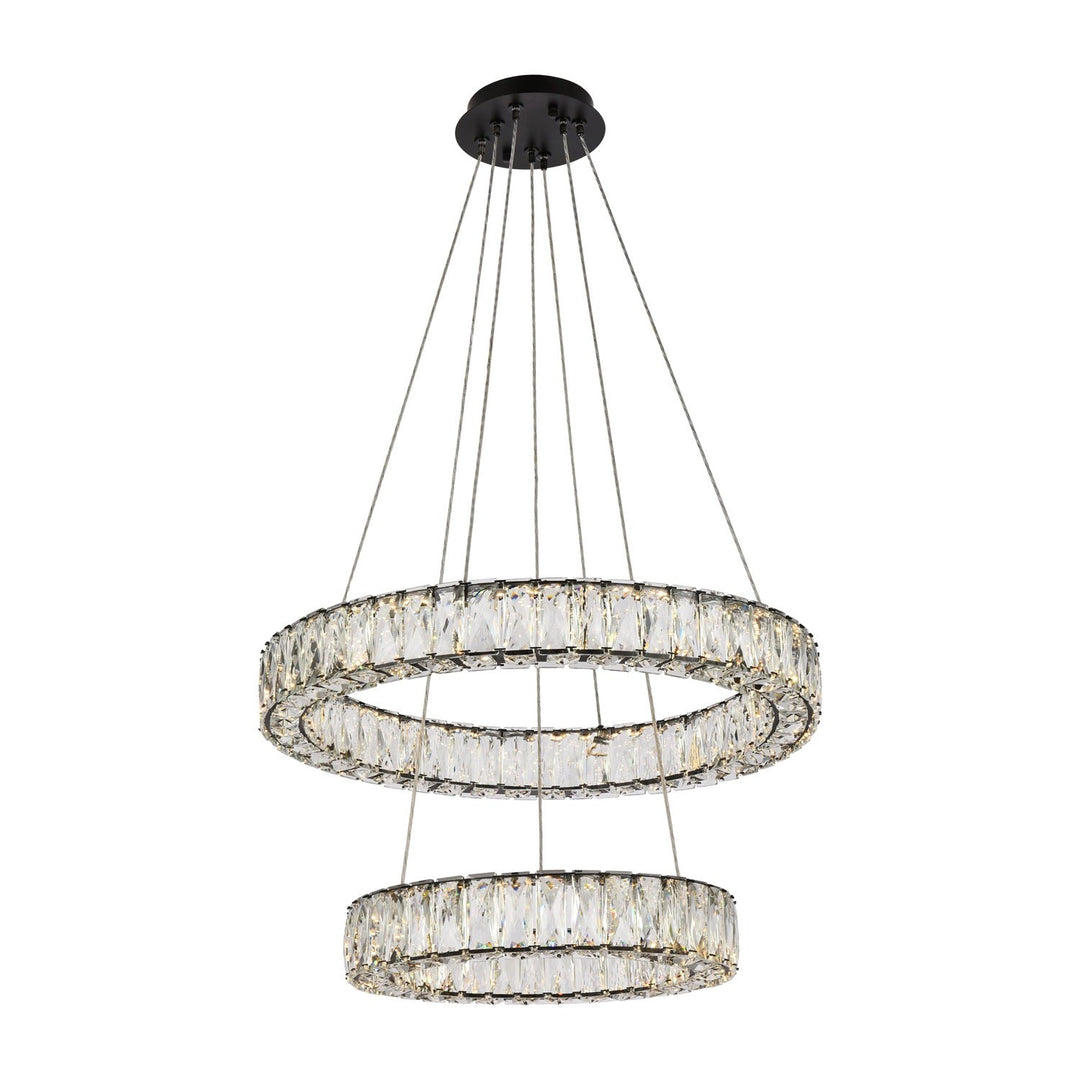 Monroe Crystal Pendant in Black by Elegant