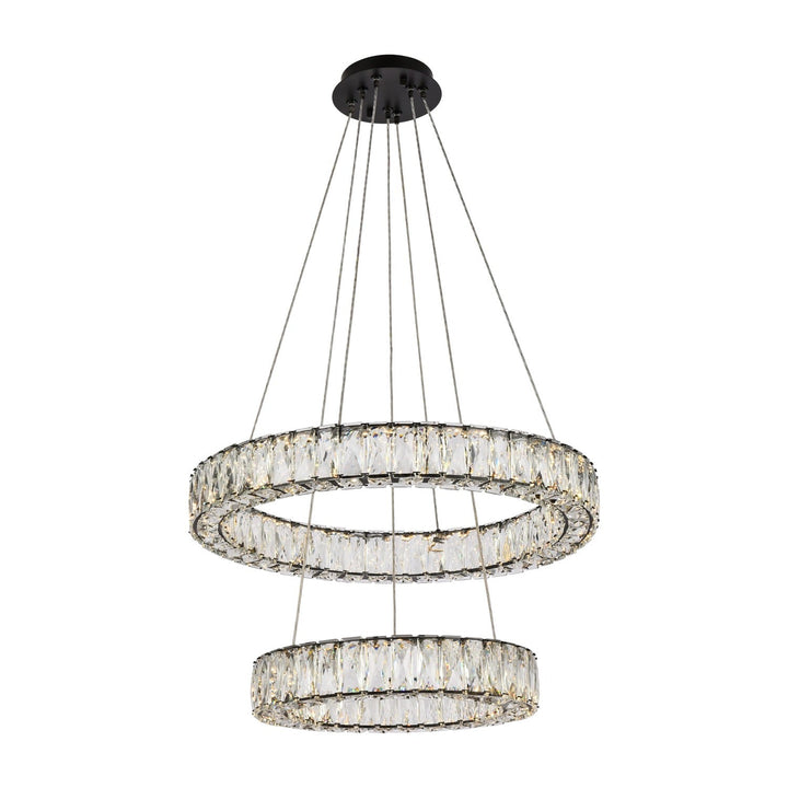 Monroe Crystal Pendant in Black by Elegant