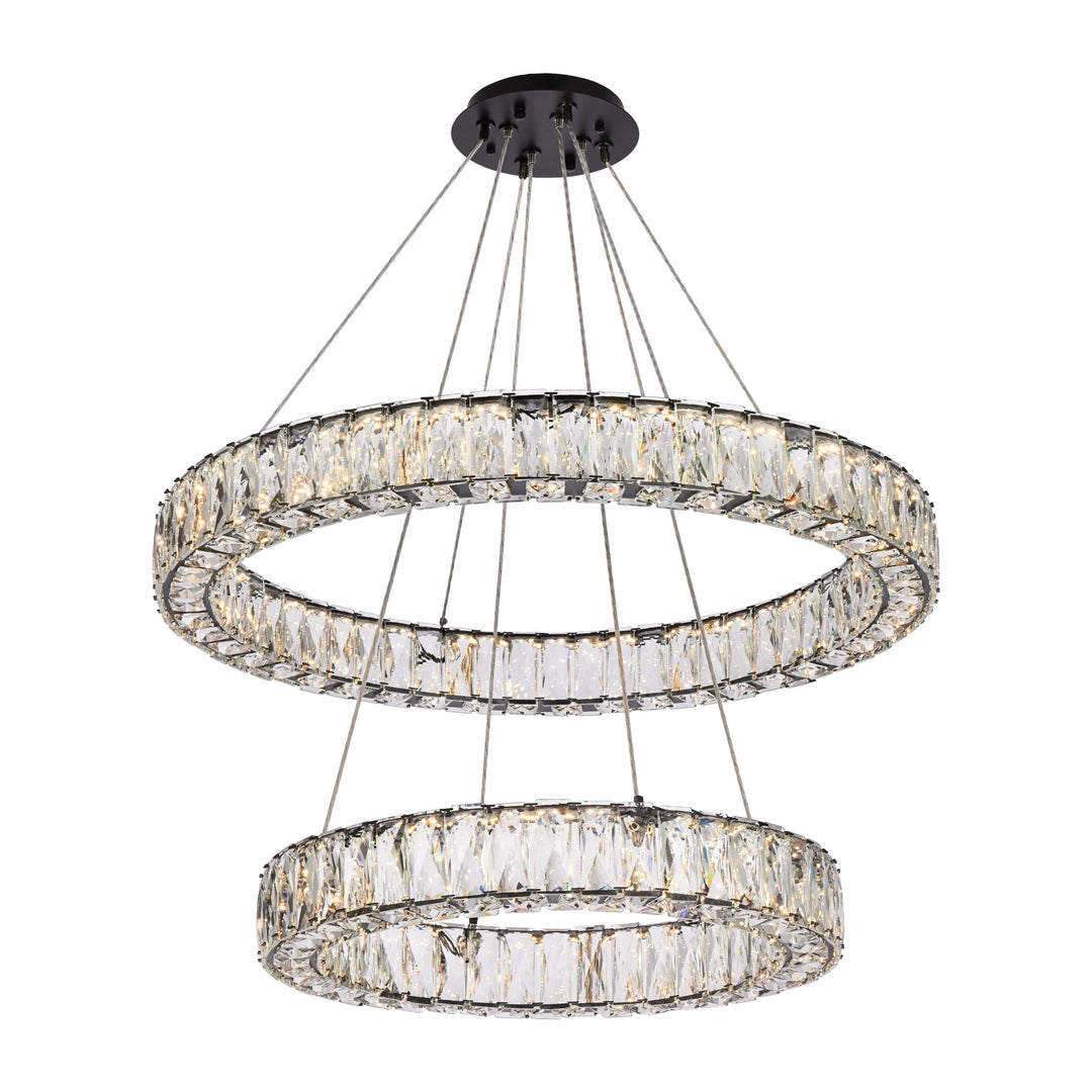 Monroe Crystal Chandelier (3503) in Black by Elegant