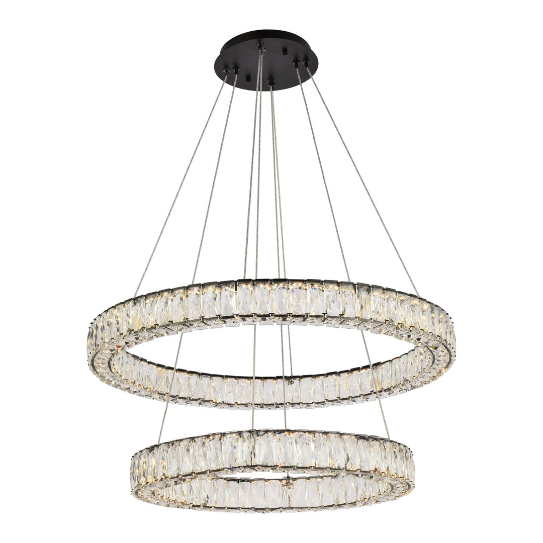Monroe Crystal Chandelier (3503) in Black by Elegant