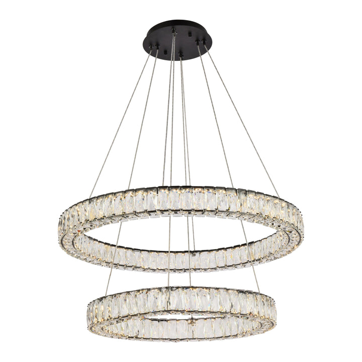 Monroe Crystal Chandelier (3503) in Black by Elegant