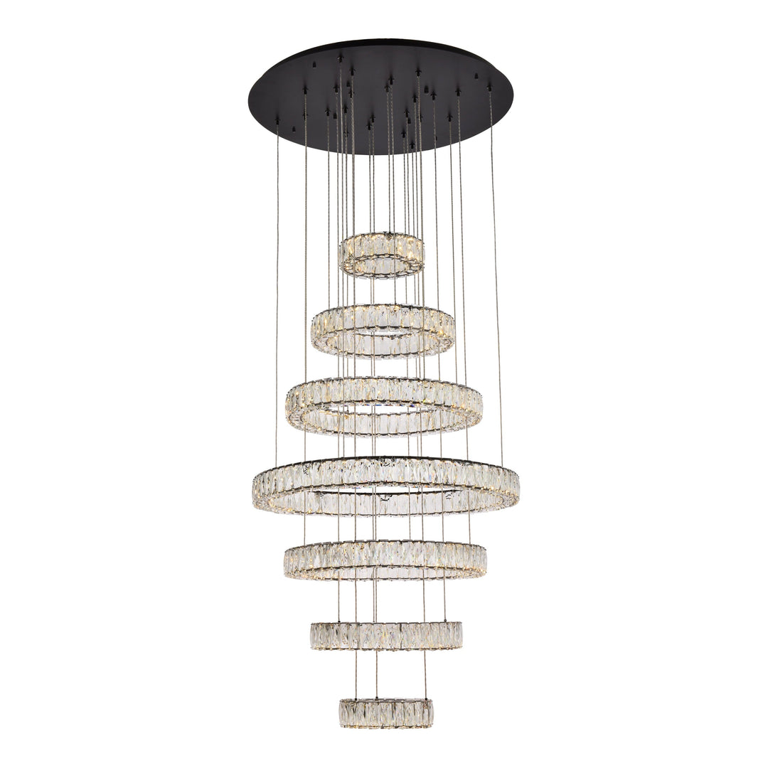 Monroe Crystal Chandelier (3503) in Black by Elegant