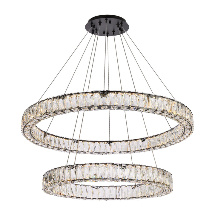 Monroe Crystal Chandelier (3503) in Black by Elegant